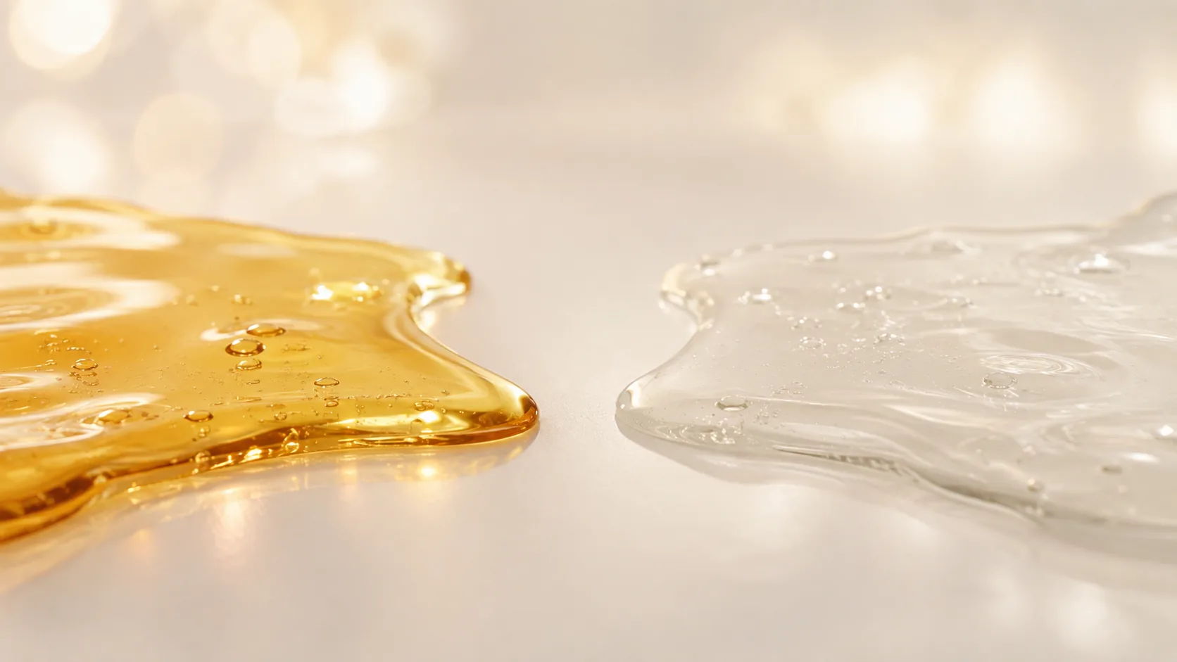 The two liquids stopped just short of each other