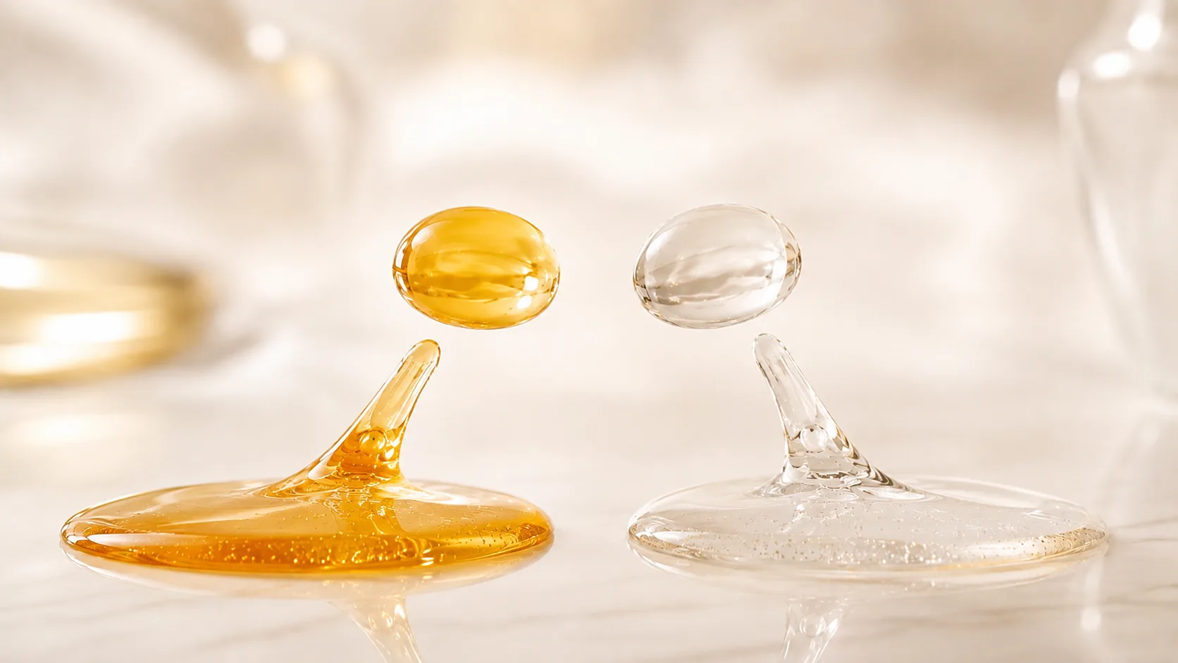 The two liquids mirroring each other